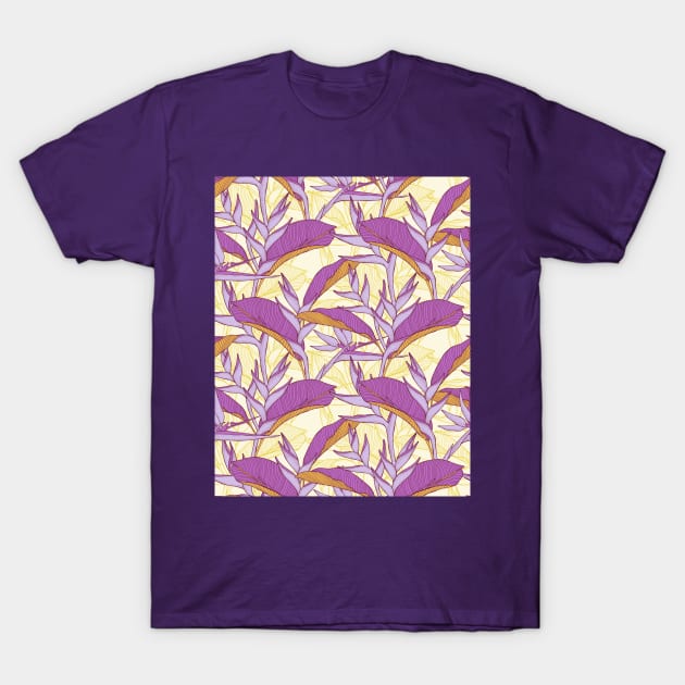 Lilac Exotic Florals T-Shirt by Carolina Díaz